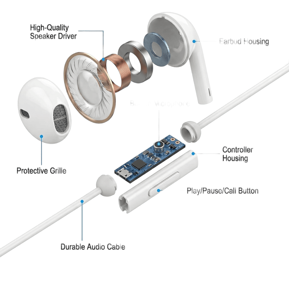 Wired Earphones with HD Mic & Remote Control 0222010
