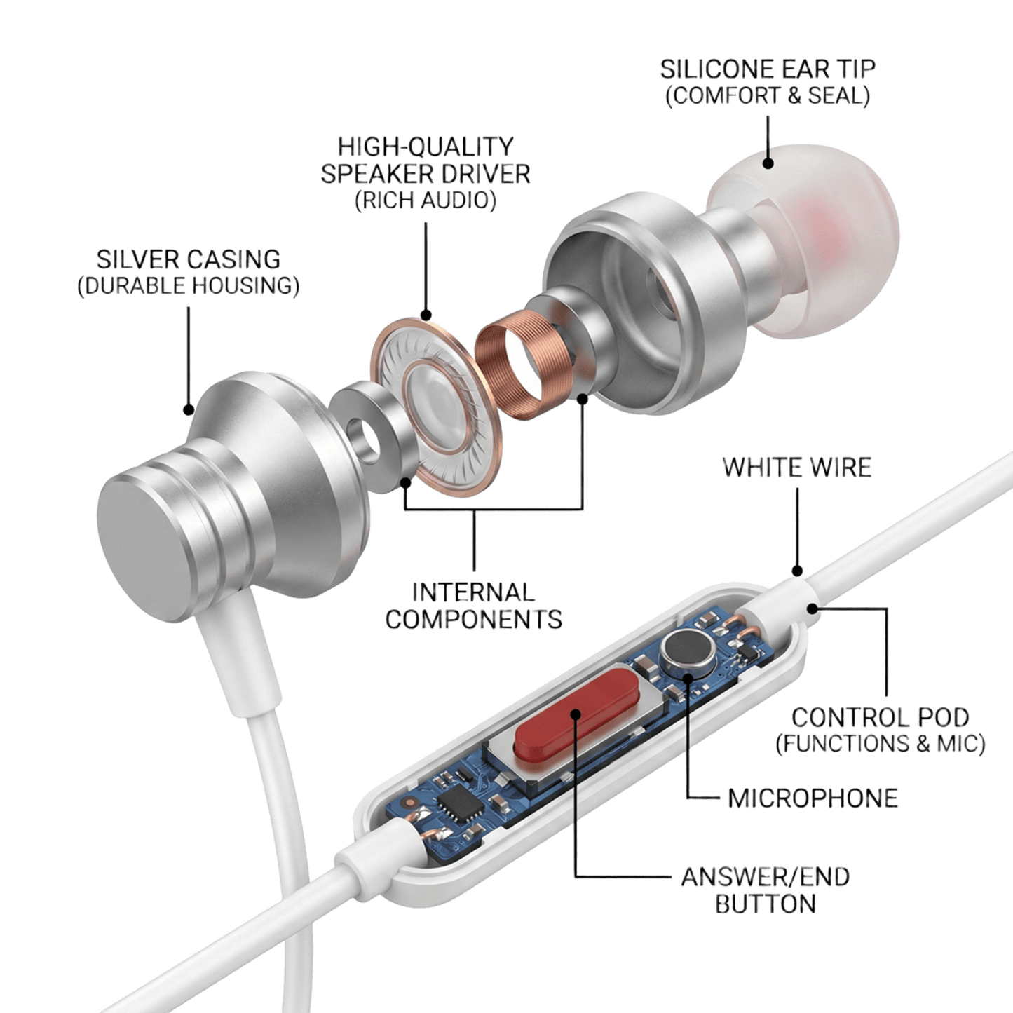 Magnetic Wired Earphones with Noise Isolation 0222011