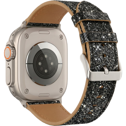 MOMO Glitter watch band with buckle, stylish accessory for smartwatches, featuring sparkling glitter design and adjustable strap.