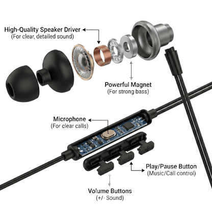 Wired In-Ear Earphones with Mic & Remote 022201