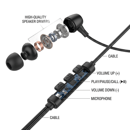 Wired In-Ear Earbuds with Noise Isolation & Mic 022204