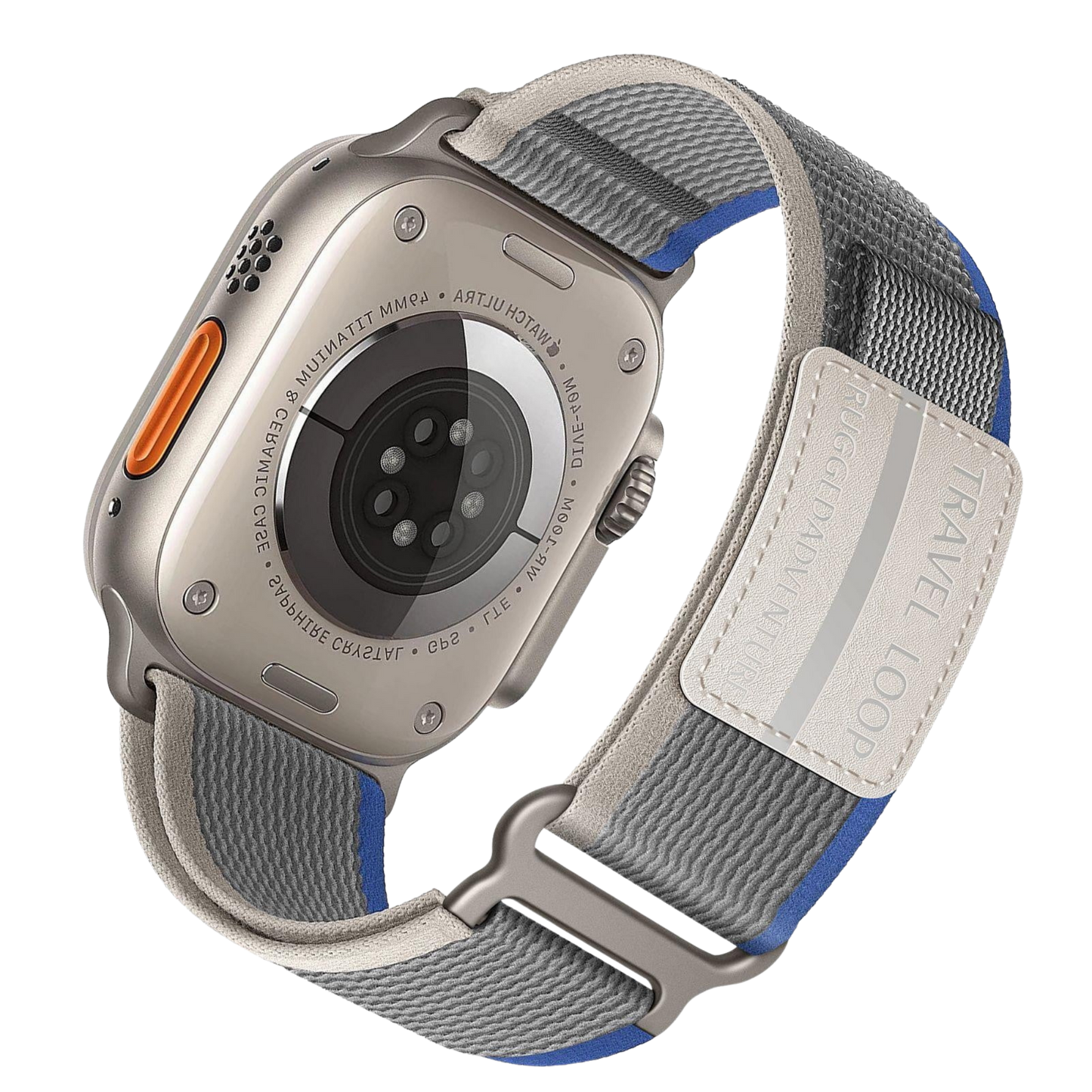Nylon Travel Loop Apple Watch Band by MOMO featuring a sleek, adjustable strap with a secure clasp for comfortable wear.