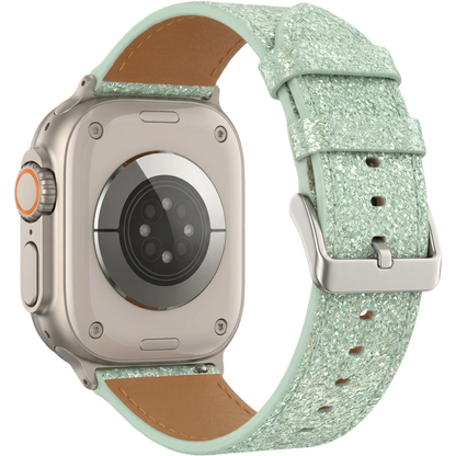 MOMO glitter watch band with buckle, stylish accessory for matching smartwatch or casual watch, sparkly and fashionable.