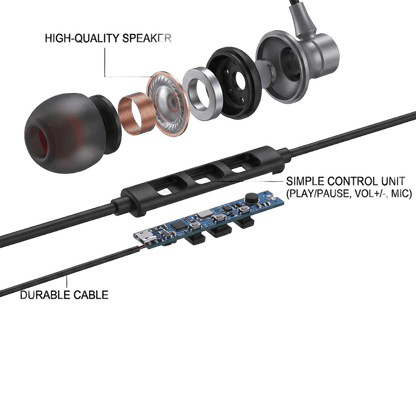 Wired In-Ear Earbuds with Noise Isolation & Mic 022203