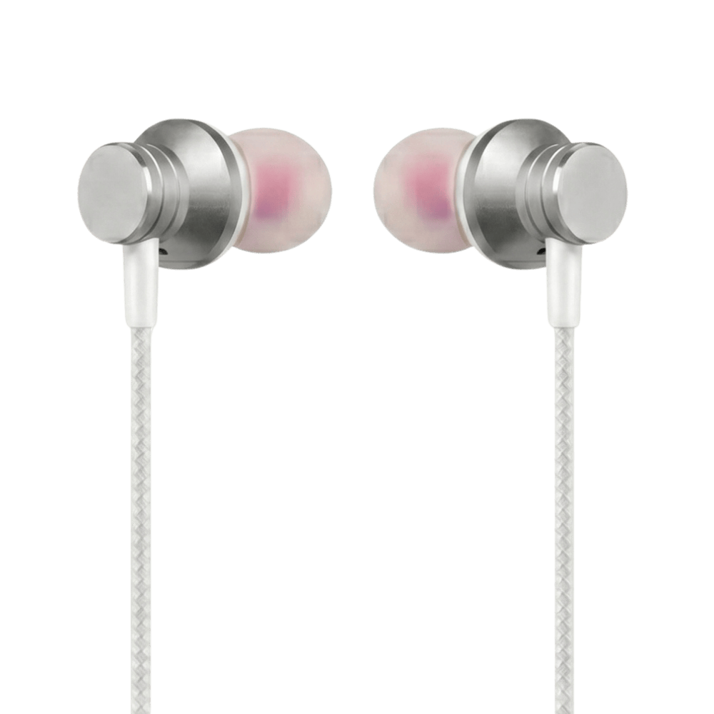 MOMO magnetic wired earphones with noise isolation and sleek design, shown with cable and earbud components.