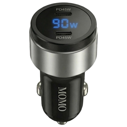 66W–90W Dual PD Car Charger with Digital Display 055504