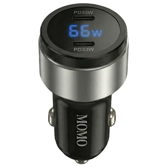 66W–90W Dual PD Car Charger with Digital Display 055504