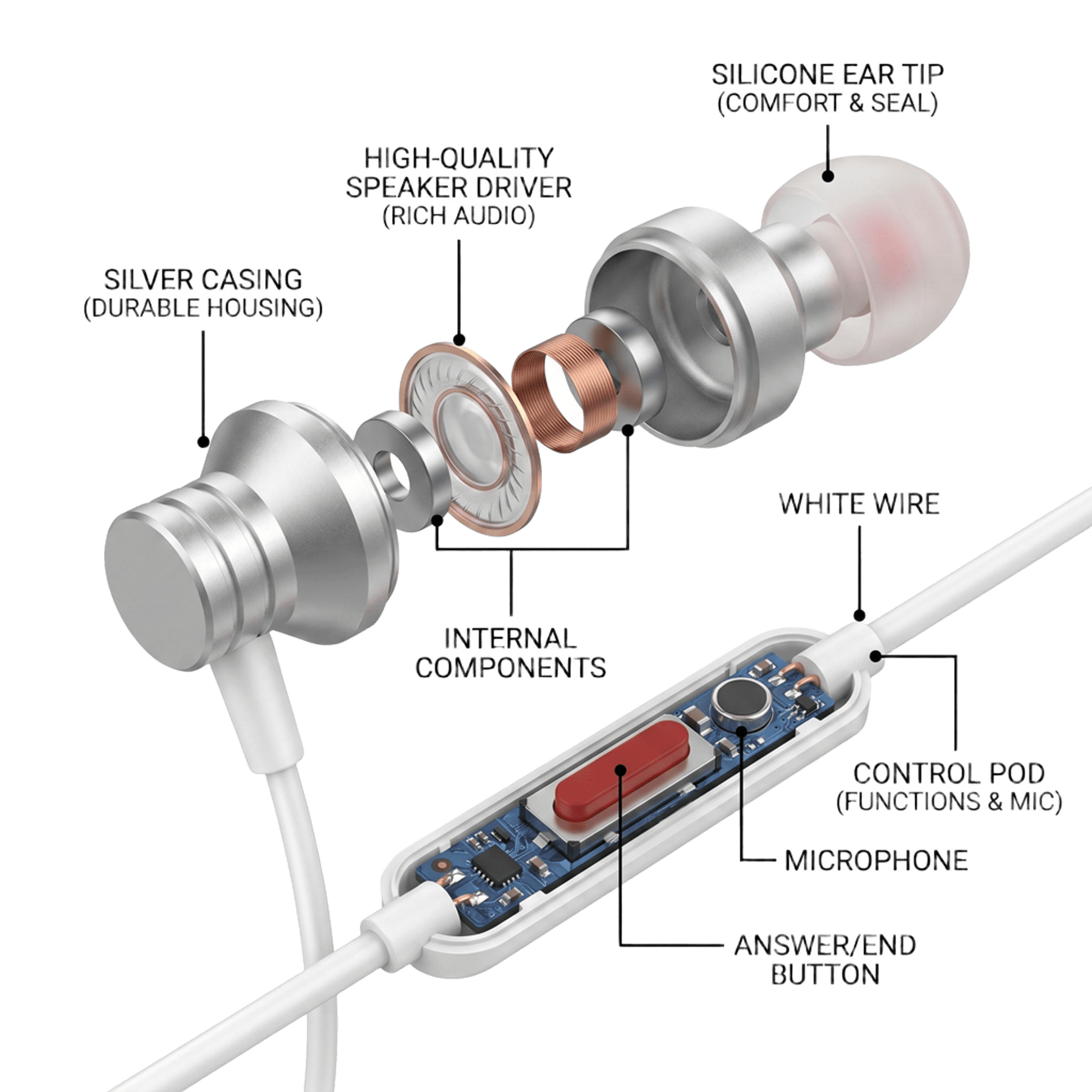Magnetic Wired Earphones with Noise Isolation 0222011