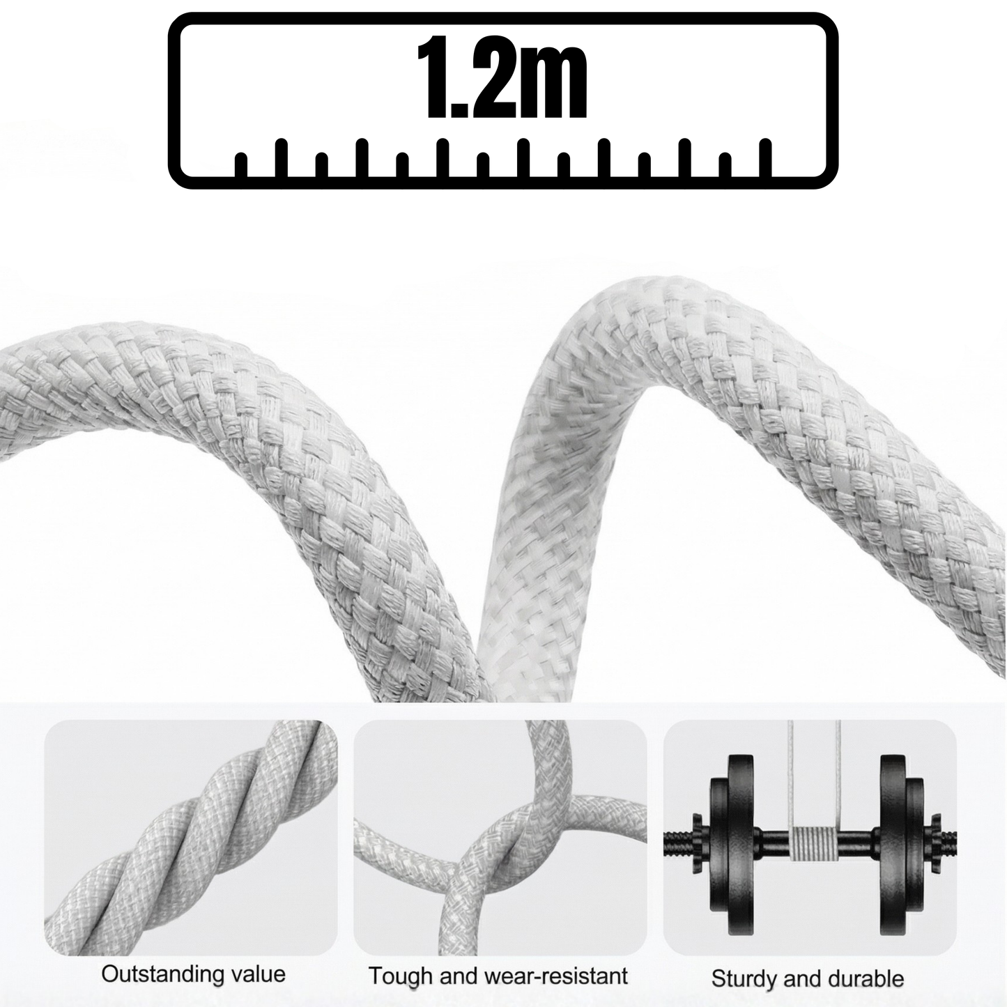 MOMO 30W USB-C to Lightning fast charging cable with durable design, shown coiled with connectors visible for Apple device charging.