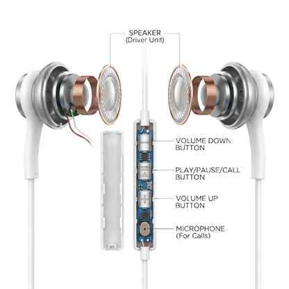Wired In-Ear Earphones with Built-In Mic 022202